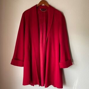 Vintage Sara Roberts Wool Blazer Jacket, 2X, Red, Classic, Festive, Holiday GUC